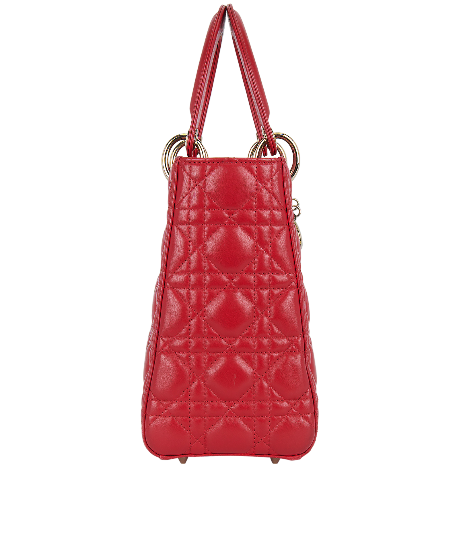 Medium Lady Dior, &pound;2,700, Handbags, Red, Leather, Side view